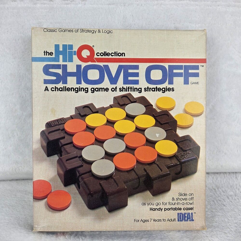 Vintage 1984 Ideal Hi-Q Shove Off Strategy Game Complete Excellent Condition